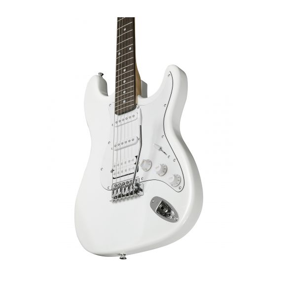 ROCKET ST-02 WH 39" Электрогитара тип корпуса – Stratocaster, корпус – липа, гриф – клён, 22 лада, накладка на гриф – палисандр, звукосниматели – 2 сингла + 1 хамбакер, регулировки - 1 громкость, 2 тона, 5-ти позиционный переключатель звукоснимателей, цве