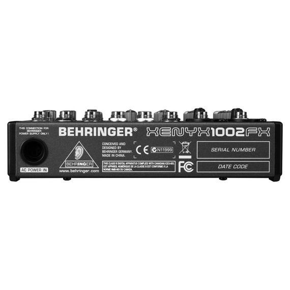 BEHRINGER XENYX 1002FX-EU Микшерный пульт, 2 мик., 4 стерео, процессор эффектов