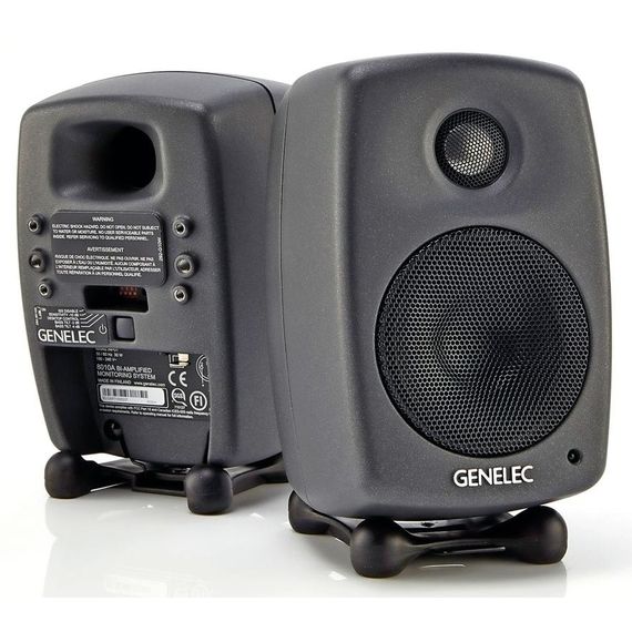 GENELEC 8010AP активный 2-полосный монитор, НЧ 3" 25Вт, ВЧ 0.75" 25Вт. Подставки. Темный
