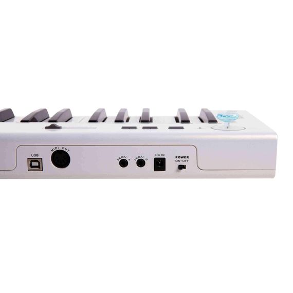 AXELVOX KEY49j white MIDI-клавиатура 4-октавная (49 клавиш) динамическая MIDI-клавиатура USB, 3 кнопки, джойстик (Pitch Bend и Modulation)