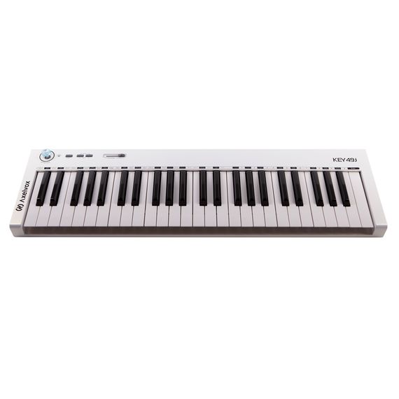AXELVOX KEY49j white MIDI-клавиатура 4-октавная (49 клавиш) динамическая MIDI-клавиатура USB, 3 кнопки, джойстик (Pitch Bend и Modulation)