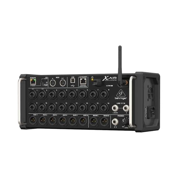 BEHRINGER XR18 цифровой микшер, 16 мик Midas XLR, Main L/R XLR, Aux 1-6 XLR, 18 кан/4FX/6BUS, ETHERN