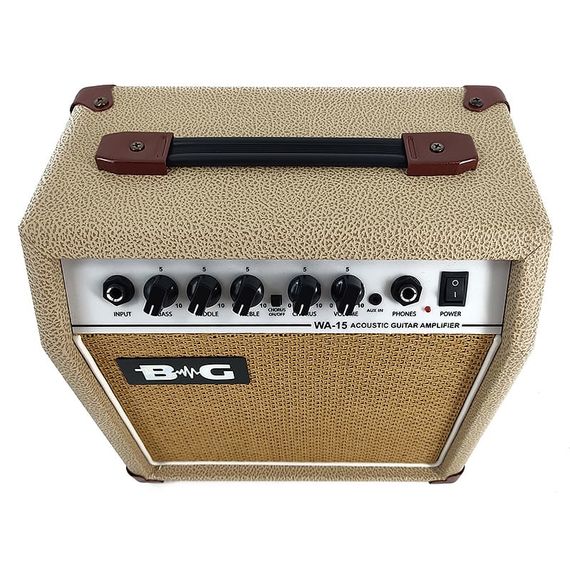 B&G WA15 Усилитель гитарный комбо акустический, 15 Вт, 6,5", Input, Bass, Middle, Treble, Chorus S\W, Chorus, Volume, Mp3 IN, Phones
