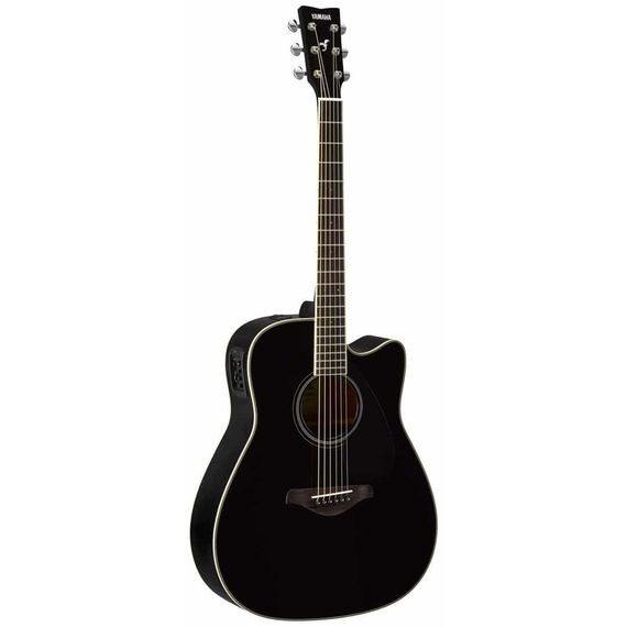 YAMAHA FGX820C BLACK Электроакустическая гитара, с трехполосным эквалайзером, качественной древесиной и защитным пикгардом