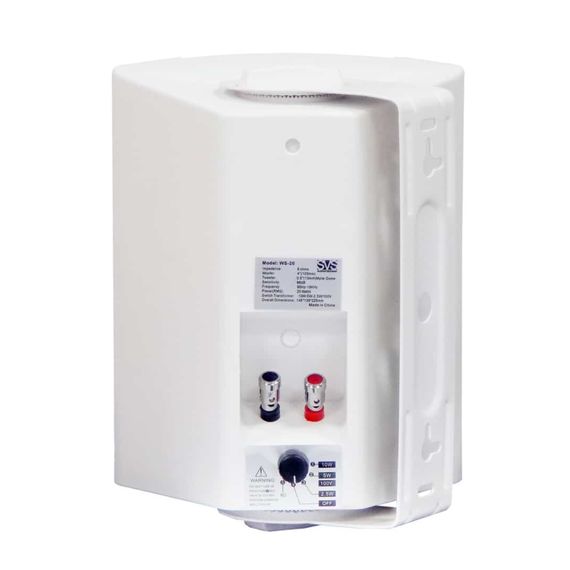 SVS Audiotechnik WS-20 White Громкоговоритель настенный, динамик 4", драйвер 0.5", 20Вт (RMS), трансформатор 10Вт-5Вт-2.5Вт-1.25Вт/100В, 8 Ом, 84 дБ, 90-18000 Гц, цвет белый, габариты: 172х150х217 мм