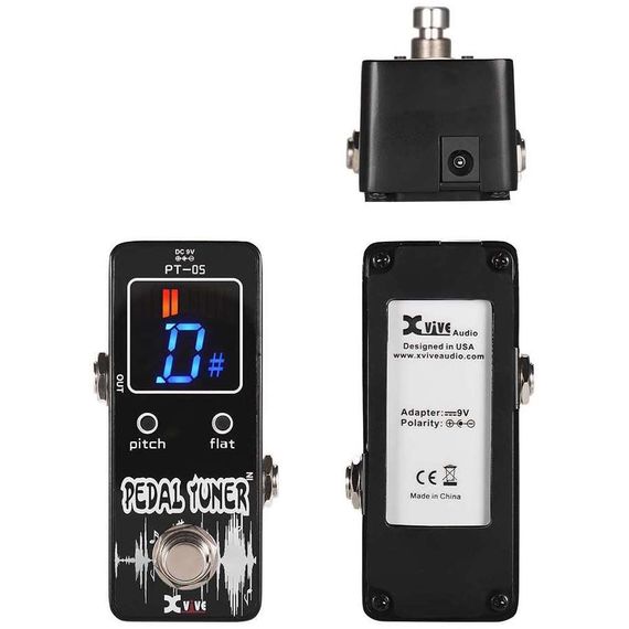 XVIVE PT-05 Тюнер хроматический для гитары и других инструментов, металлический корпус педали эффект