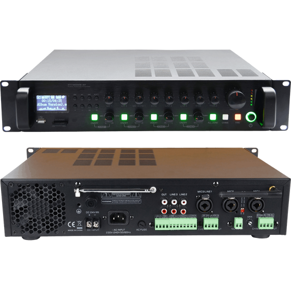 SVS Audiotechnik MA-240 PRO Радиоузел трансляционный на 4 регулируемых зоны, мощность усилителя 240 Вт, встроенные MP3, USB, FM, SD Card, Bluetooth.