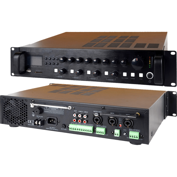 SVS Audiotechnik MA-240 PRO Радиоузел трансляционный на 4 регулируемых зоны, мощность усилителя 240 Вт, встроенные MP3, USB, FM, SD Card, Bluetooth.