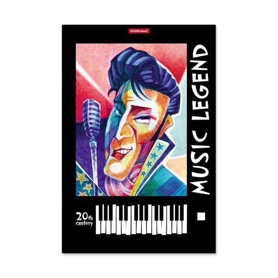 ERICH KRAUSE 53134 Тетрадь для нот А4 вертикальная 24л мелов "Music Legend", вертикальная ориентация