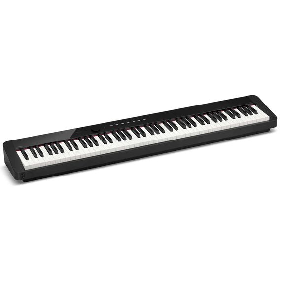 CASIO PX-S1000BK цифровое фортепиано, 88 клавиш рояльного типа, 5 уровней чувствительности клавиатуры, полифония 192 ноты, 18 тембров, 6 эффектов, метроном. Линейный вход, USB Type B, выход на наушники x 2, линейный выход x 2