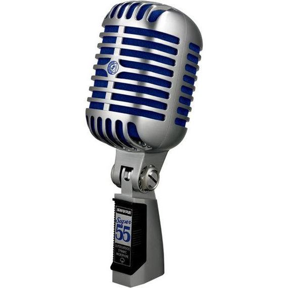 SHURE SUPER 55 Вокальный динамический микрофон винтажный суперкардиоидный, 60-17000 Гц, 2,2 мВ/Па, поворотный держатель со встроенной резьбой