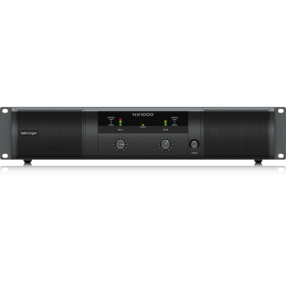 BEHRINGER NX1000 усилитель 2-канальный. Мощность пик. 2 x 500Вт•2Ω/300Вт•4Ω/160Вт•8Ω, мост 1000Вт•4Ω/620Вт•8Ω, Speakon/комбо-XLR, кроссовер
