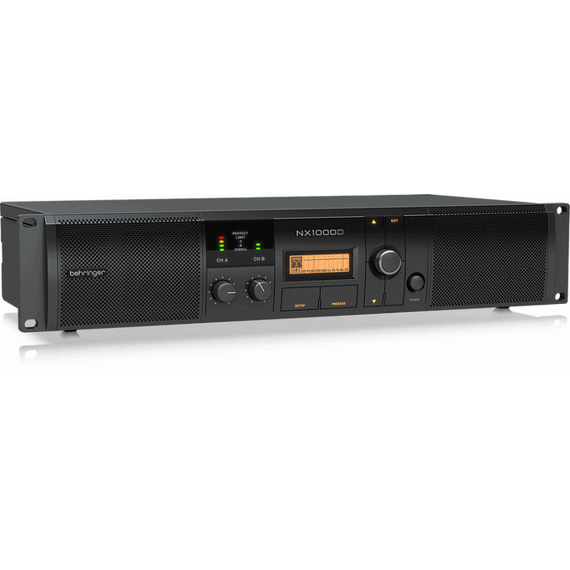 BEHRINGER NX1000D усилитель 2-канальный. DSP Мощность пик. 2 x 500Вт•2Ω/300Вт•4Ω/160Вт•8Ω, мост 1000Вт•4Ω/620Вт•8Ω, Speakon/комбо-XLR, кроссовер