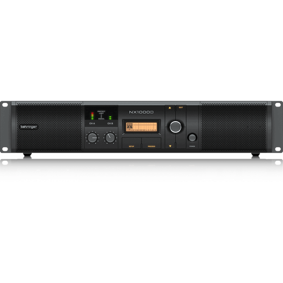 BEHRINGER NX1000D усилитель 2-канальный. DSP Мощность пик. 2 x 500Вт•2Ω/300Вт•4Ω/160Вт•8Ω, мост 1000Вт•4Ω/620Вт•8Ω, Speakon/комбо-XLR, кроссовер