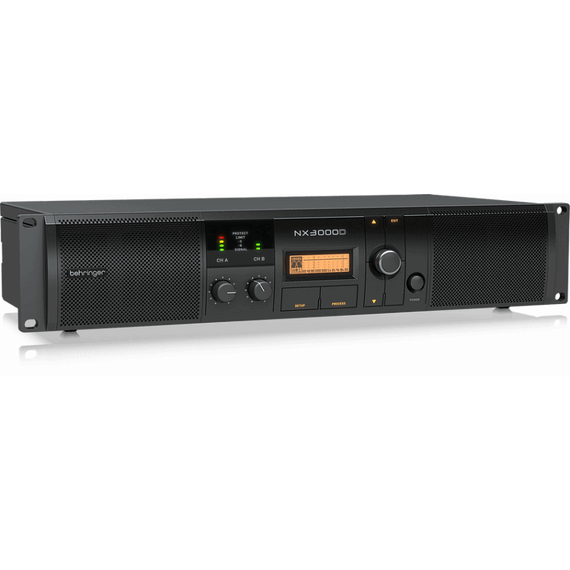 BEHRINGER NX3000D усилитель 2-канальный. DSP Мощность пик. 2 x 1500Вт•2Ω/900Вт•4Ω/440Вт•8Ω, мост 3000Вт•4Ω/1500Вт•8Ω, Speakon/комбо-XLR, кроссовер
