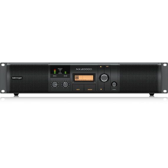 BEHRINGER NX3000D усилитель 2-канальный. DSP Мощность пик. 2 x 1500Вт•2Ω/900Вт•4Ω/440Вт•8Ω, мост 3000Вт•4Ω/1500Вт•8Ω, Speakon/комбо-XLR, кроссовер