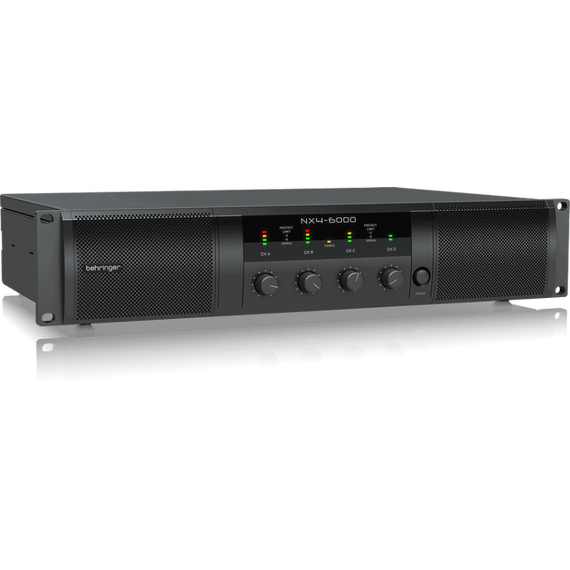 BEHRINGER NX4-6000 усилитель 4-канальный. Мощность пик. 4 x 1600Вт•2Ω/860Вт•4Ω/440Вт•8Ω, мост 2x3000Вт•4Ω/1600Вт•8Ω, , Speakon/комбо-XLR, кроссовер