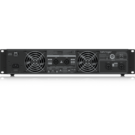 BEHRINGER NX6000D усилитель 2-канальный. DSP, Мощность пик. 2 x 3000Вт•4Ω/1600Вт•8Ω, Speakon/комбо-XLR, кроссовер