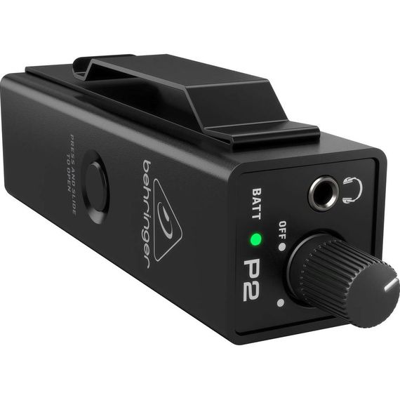 BEHRINGER P2 усилитель наушников in-ear-мониторной системы. Ультра-компактный и легкий дизайн. Входной разъем XLR и TRS с фиксатором. Контроль уровня с переключателем вкл/выкл