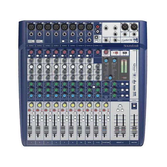 SOUNDCRAFT SIGNATURE 12 аналоговый микшерный пульт, 12 входов, 8 x preamps, 2 x dbx Lim., 2 xUSB in