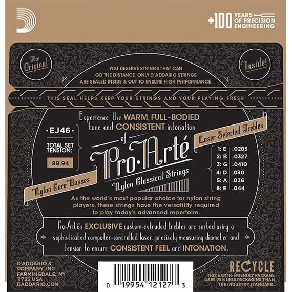 D'ADDARIO EJ46 Набор 6 струн для гитары классик нейлон-серебро НТ 0285-044
​