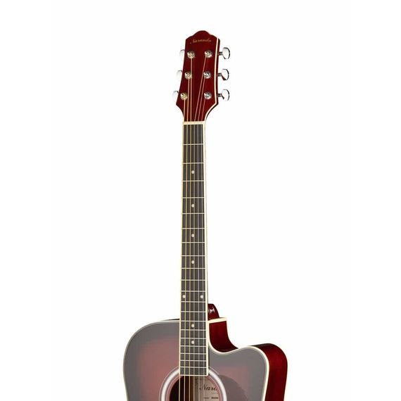 NARANDA DG220CWRS Акустическая гитара с вырезом 41", верхняя дека - ель, задняя дека - катальпа, гриф 43мм - красное дерево, накладка грифа - палисандр, бридж - палисандр, мензура 650мм, колковая механика - литая хромированная, цвет - темно-вишневый санберст