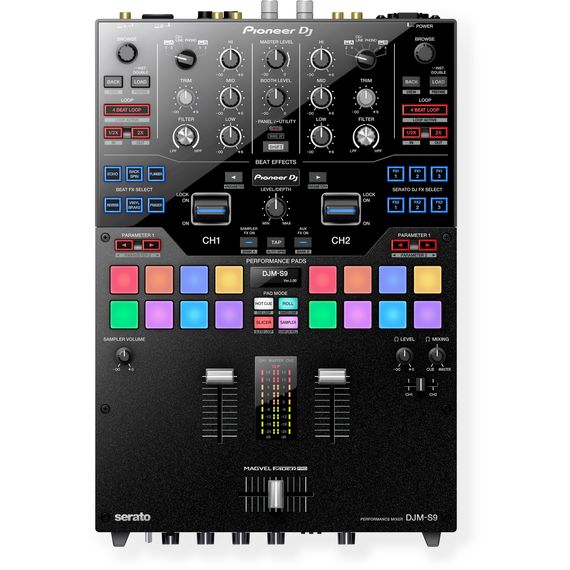 PIONEER DJM-S9 2-х канальный скретч микшер для Serato DJ, Magvel Pro fader, 16 pads, Beat FX, DVS