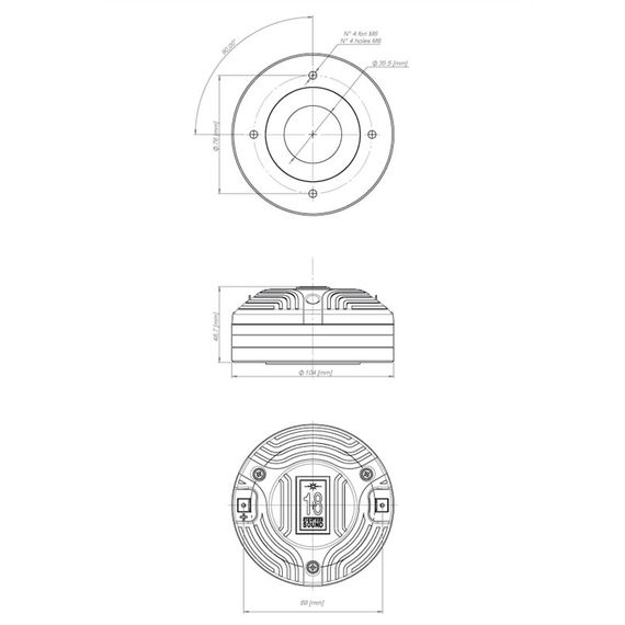 EIGHTEEN SOUND ND2T/8 ВЧ драйвер, 1,4’’ Магнит неодим Импеданс 8 Ом Мощность 80 Вт Continuous Power Чувствительность 110 дБ Частотный диапазон 800...20000 Гц
