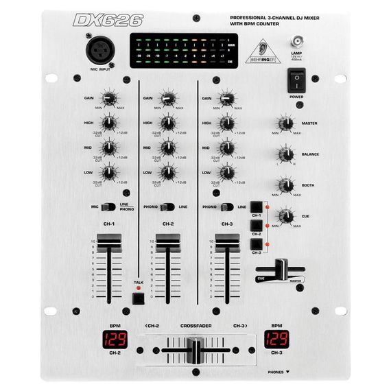 BEHRINGER DX626-EU Микшерный пульт для DJ 3-х канальный cо счётчиком темпа
