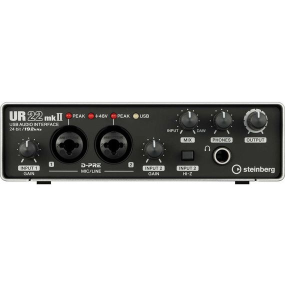 STEINBERG UR22 MKII Recording Pack Комплект для звукозаписи. 2-канальный звуковой USB-интерфейс UR22 mkII, полноразмерные динамические наушники ST-H01, конденсаторный микрофон ST-M01, ПО: Cubase AI