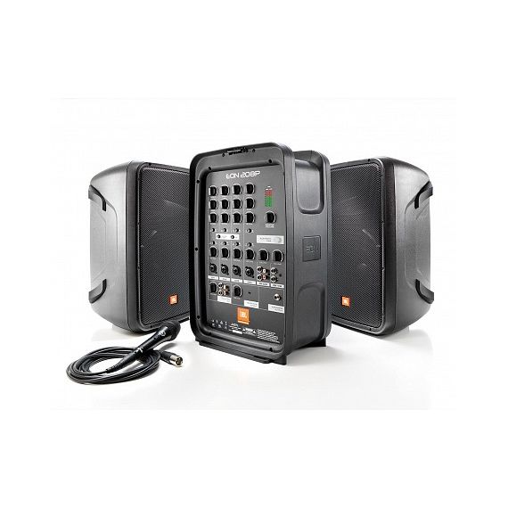 JBL EON208P активная портативная система 2х150Вт. НЧ - 8", ВЧ - 1,1", восьмиканальный микшерный пульт