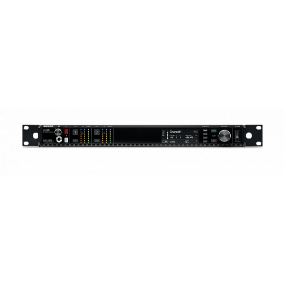 SHURE AD4DE=-A Двухканальный цифровой приемник 470-638 МГц, диапазон настройки до 184 Гц, управление Wireless Workbench, выходы AES3 + AES67 + Dante