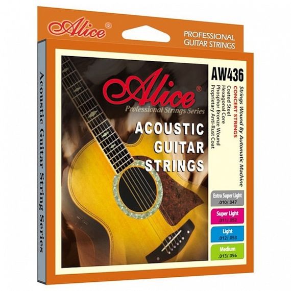 ALICE AW436-SL Комплект струн для акустической гитары, фосфорная бронза, 11-52