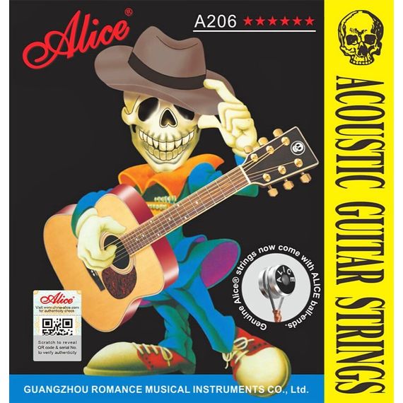 ​ALICE A206-L Light Струны для акустической гитары, 1 и 2 струны, 3,4,5,6 - керн из нержавеющей стали,