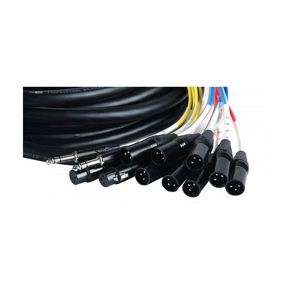 PROAUDIO MCS-0804-20ME Мультикор со сценической коробкой: 8 входов XLR, 4 выхода XLR, кабельные разъемы: 8 вых. XLR, 2 вх. XLR, 2 вх. TRS, 20 метров