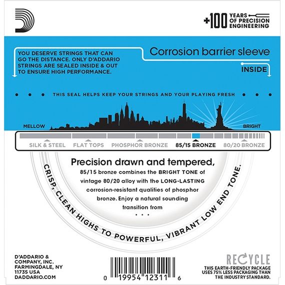 D'ADDARIO EZ940 Набор 12 струн для гитары акустик бронза 010-050
​