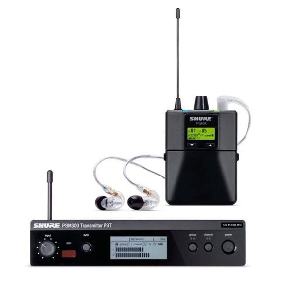 SHURE P3TERA215CL M16 Система персонального мониторинга PSM300, 686-710 МГц, металлический бодипак P3RA, наушники SE215CL