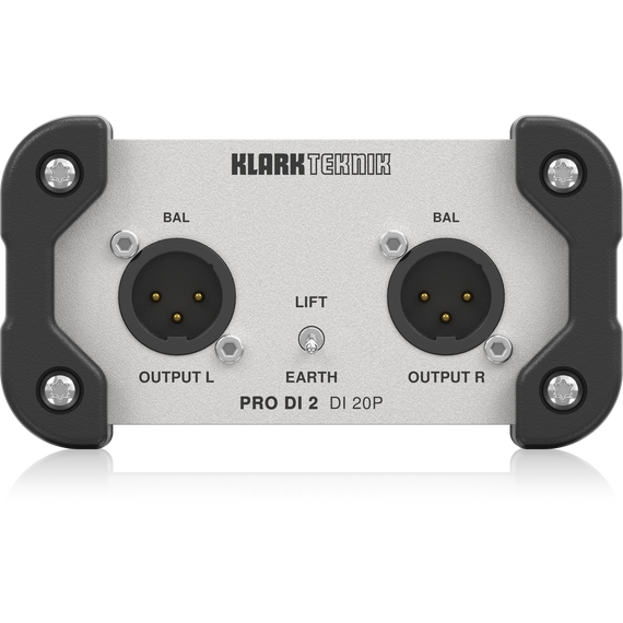 KLARK TEKNIK DI 20P DI-BOX дибокс пассивный, двухканальный, входы небалансные Jack, сквозные выходы Jack, трансформаторные выходы XLR