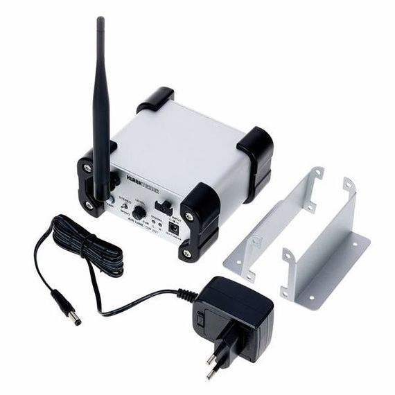 KLARK TEKNIK DW 20T передатчик стерео 2,4 ГГц, регулировка уровня, входы Jack и XLR, радиус 30 метров, крепление на стену