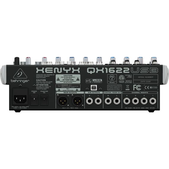 BEHRINGER XENYX QX1622USB-EU Пульт микшерный универсальный малошумящий премиум-класса