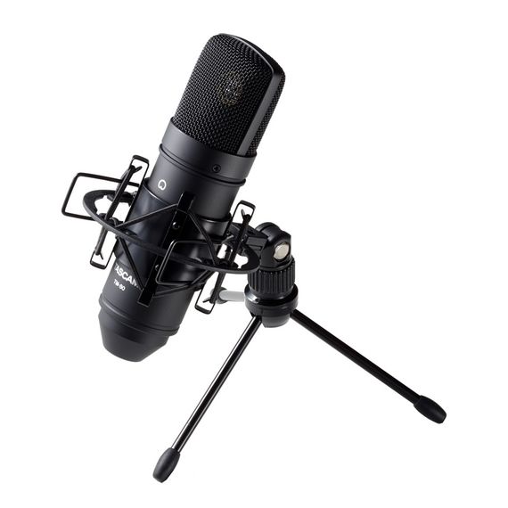 TASCAM TM-80B Конденсаторный кардиоидный микрофон, мембрана 3/4", 20-20000Гц,-38дБ, SPL 136 дБ, держатель"паук",стойка "тренога", кабель 1,8 м чёрный