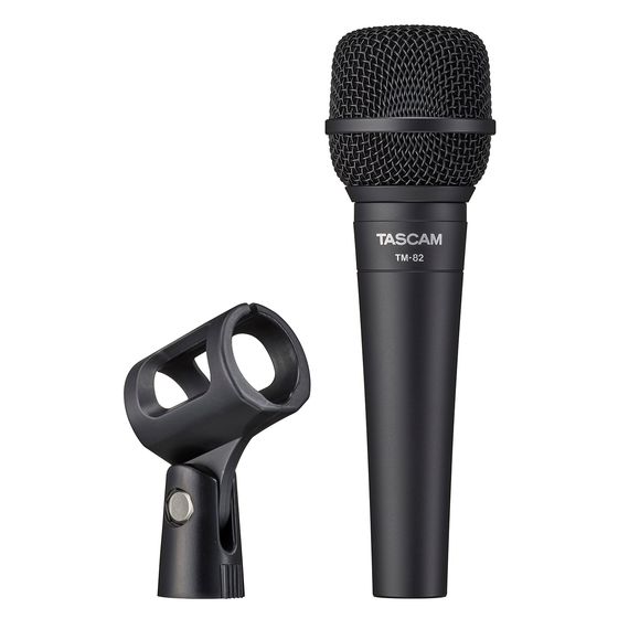 TASCAM TM-82 Динамический кардиоидный вокально/инструментальный микрофон, 50Гц-20кГц, 300 Ом, чувст. -53dB +/-3dB (0dB=1V/Pa at 1kHz), вес 272 гр.