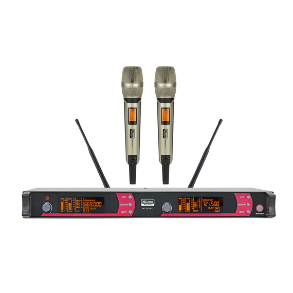 XLINE MD-262A-D Радиосистема двухканальная c двумя ручными передатчиками, фикс. частоты UHF