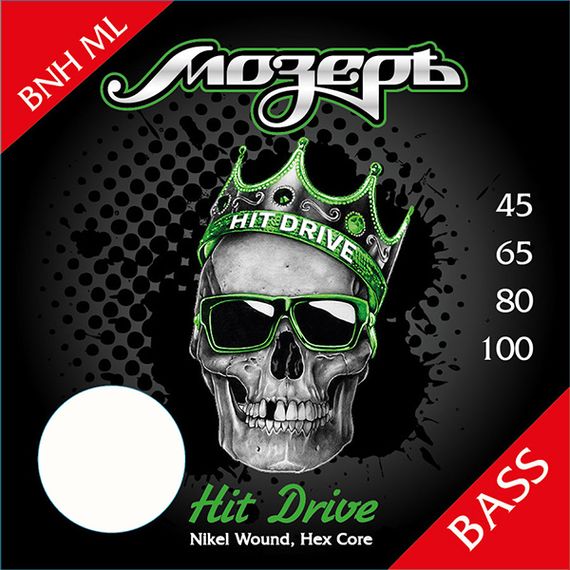 МОЗЕРЪ BNH-ML Hit Drive Комплект струн для бас-гитары, никелевый сплав, 45-100