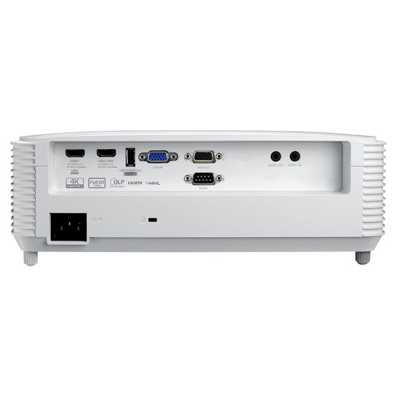 OPTOMA EH412 Проектор  (Full3D),DLP, Full HD(1920*1080),4500 ANSI Lm,22000:1; TR 1.12-1.47:1;HDMI x2; VGA INx1; AudioIN x1 3,5mm; AudioOut; USB-A  1,5 A; RS232;10W x1; 26dB; 2,91 кг; белый (E1P1A39WE1Z1)