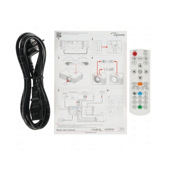 OPTOMA EH412 Проектор  (Full3D),DLP, Full HD(1920*1080),4500 ANSI Lm,22000:1; TR 1.12-1.47:1;HDMI x2; VGA INx1; AudioIN x1 3,5mm; AudioOut; USB-A  1,5 A; RS232;10W x1; 26dB; 2,91 кг; белый (E1P1A39WE1Z1)