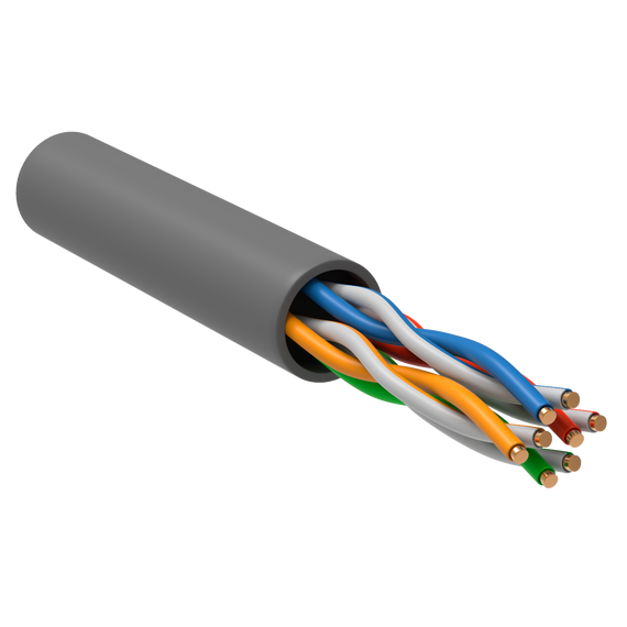 ITK LC1-C5E04-121 ITK Кабель связи витая пара U/UTP, кат.5E 4x2х24AWG solid, LSZH, метр, серый