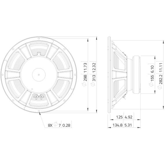 LAVOCE WSF121.70G Динамик 12", 200Вт, 8 Ом