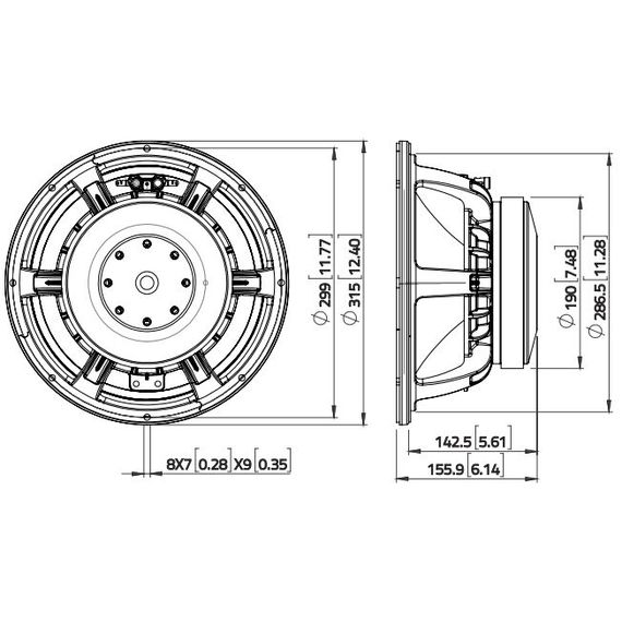 LAVOCE WAF123.01 Динамик 12", 1000Вт, 8 Ом