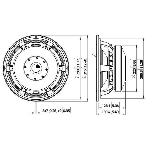 LAVOCE WAF124.01 Динамик 12", 2000Вт, 8 Ом